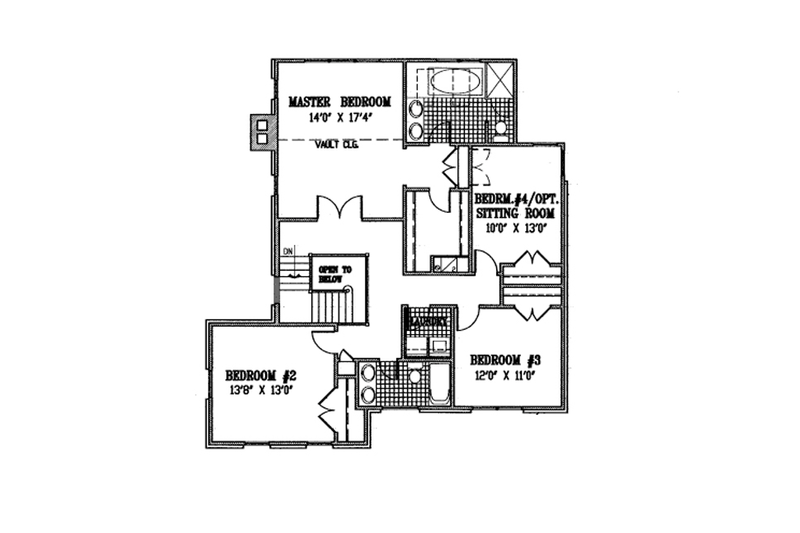 Home Plan - Floor Plan - Upper Floor for Colonial House Plan #953-82 - 3 bed, 2.5 bath
