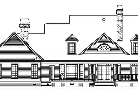 Exterior - Rear Elevation for Country House Plan #929-484 - 4 bed, 3.5 bath