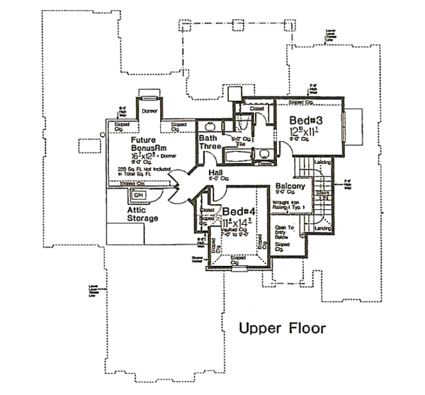 Architectural House Design - European Floor Plan - Upper Floor Plan #310-964