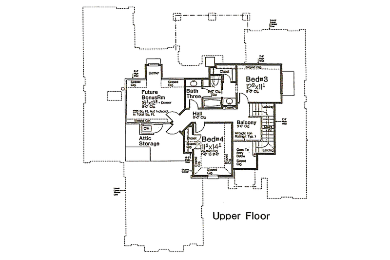 Home Plan - Floor Plan - Upper Floor for European House Plan #310-964 - 4 bed, 3.5 bath