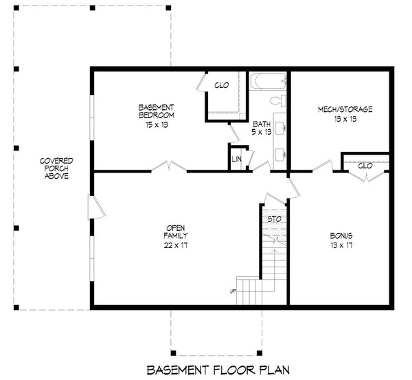 Traditional Floor Plan - Lower Floor Plan #932-509