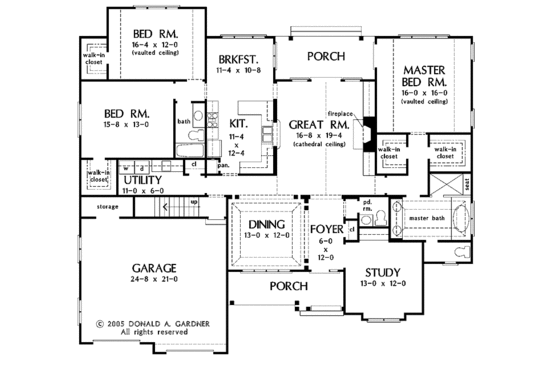 Floor Plan - Main Floor for Traditional House Plan #929-792 - 3 bed, 2.5 bath