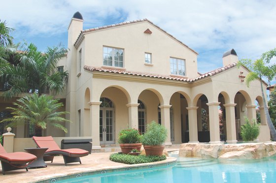 Exterior - Rear Elevation for Mediterranean House Plan #1058-19 - 5 bed, 5 bath