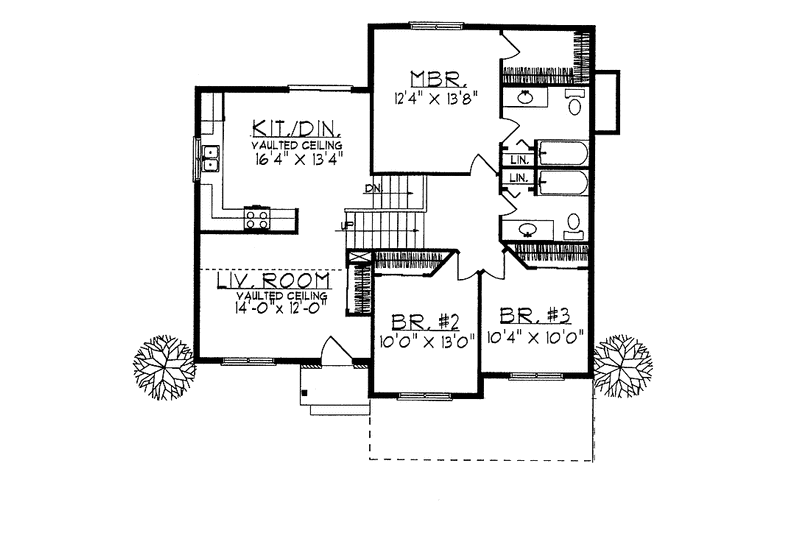 Home Plan - Floor Plan - Main Floor for Contemporary House Plan #70-1328 - 3 bed, 2.5 bath