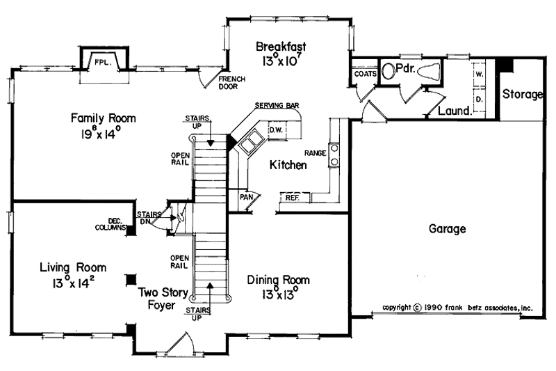 Dream House Plan - Floor Plan - Main Floor for Colonial House Plan #927-143 - 4 bed, 2.5 bath