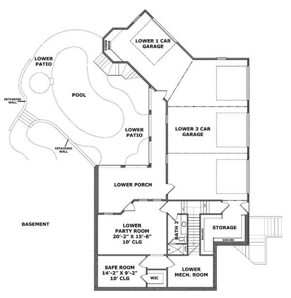 Dream House Plan - Mediterranean Floor Plan - Lower Floor Plan #952-209