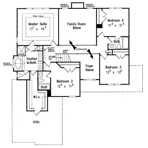 Architectural House Design - Country Floor Plan - Upper Floor Plan #927-88