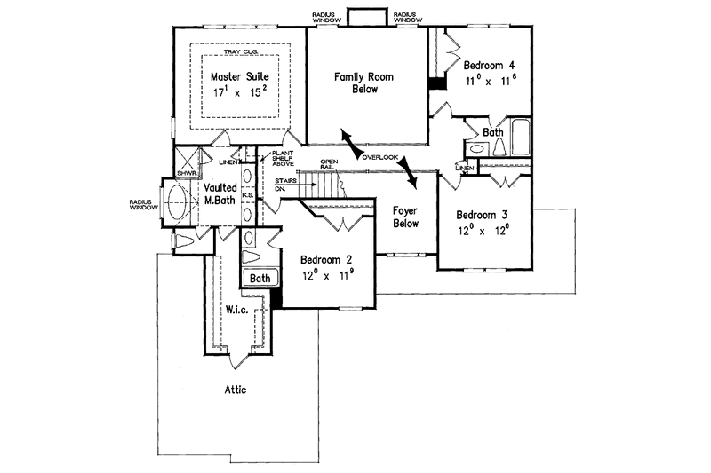 Home Plan - Floor Plan - Upper Floor for Country House Plan #927-88 - 5 bed, 4 bath