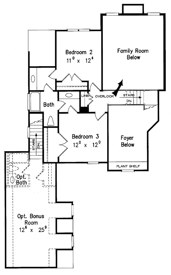 Traditional Floor Plan - Upper Floor Plan #927-101