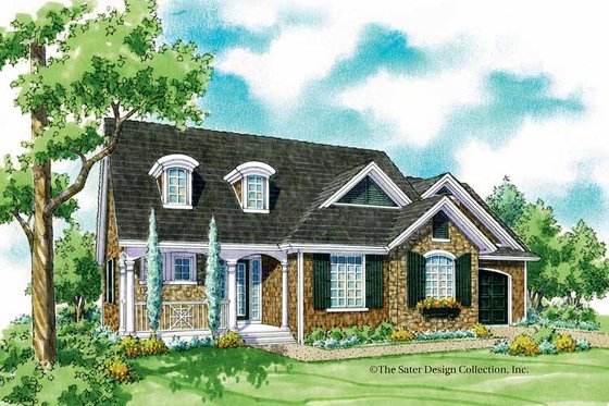 Exterior - Front Elevation 3 for Country House Plan #930-248 - 3 bed, 2 bath
