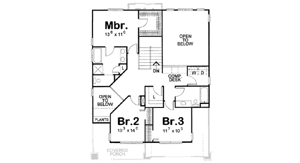 Home Plan - Bungalow Floor Plan - Upper Floor Plan #20-1742