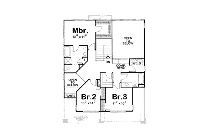 Home Plan - Floor Plan - Upper Floor for Bungalow House Plan #20-1742 - 3 bed, 3 bath