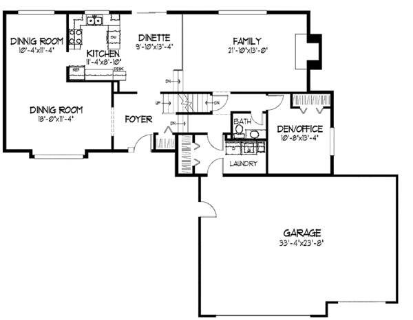 Home Plan - Tudor Floor Plan - Main Floor Plan #51-733