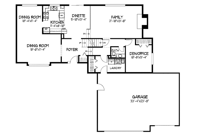 Dream House Plan - Floor Plan - Main Floor for Tudor House Plan #51-733 - 3 bed, 2.5 bath