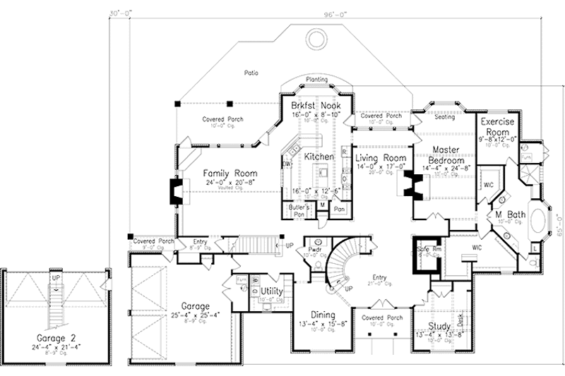 Home Plan - Floor Plan - Main Floor for European House Plan #52-248 - 4 bed, 4 bath
