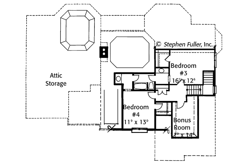 Home Plan - Floor Plan - Upper Floor for Colonial House Plan #429-421 - 4 bed, 3.5 bath