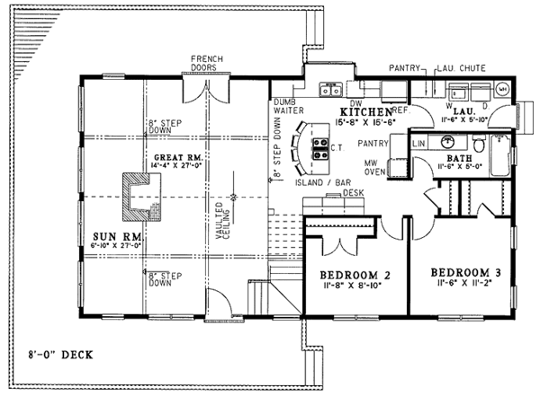 Dream House Plan - Contemporary Floor Plan - Main Floor Plan #17-2639