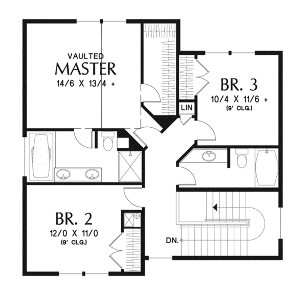 Architectural House Design - Craftsman Floor Plan - Upper Floor Plan #48-911