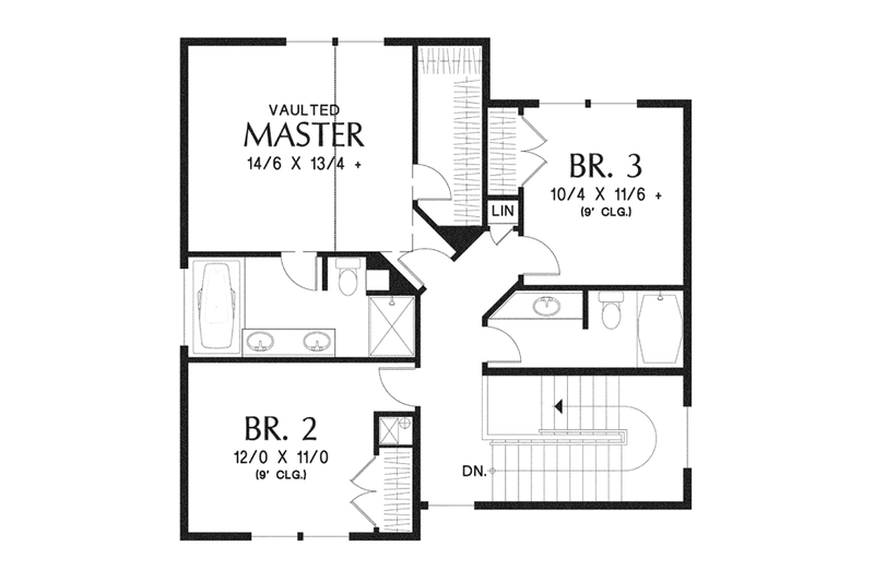Home Plan - Floor Plan - Upper Floor for Craftsman House Plan #48-911 - 4 bed, 3.5 bath