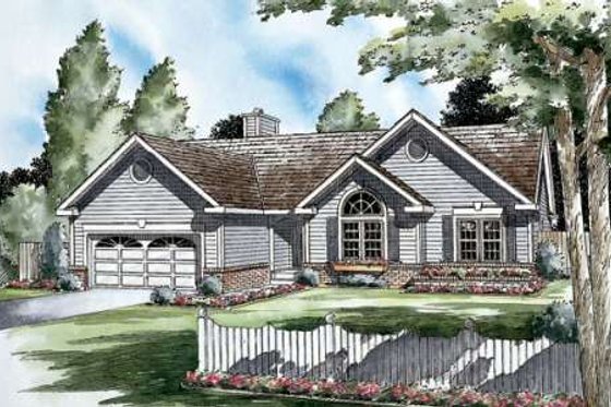 Exterior - Front Elevation for Traditional House Plan #312-401 - 3 bed, 2 bath