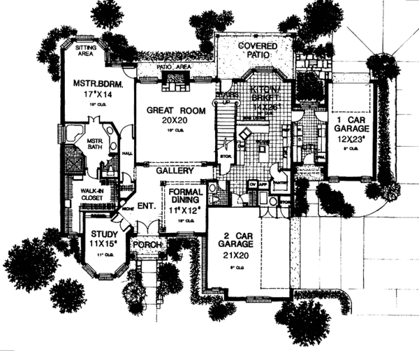Architectural House Design - European Floor Plan - Main Floor Plan #310-1129