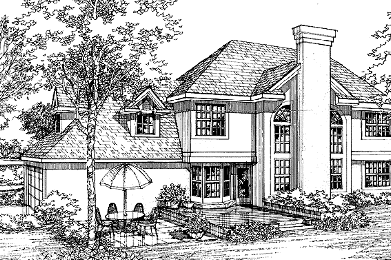 Architectural House Design - Exterior - Rear Elevation for Classical House Plan #320-584 - 3 bed, 3 bath