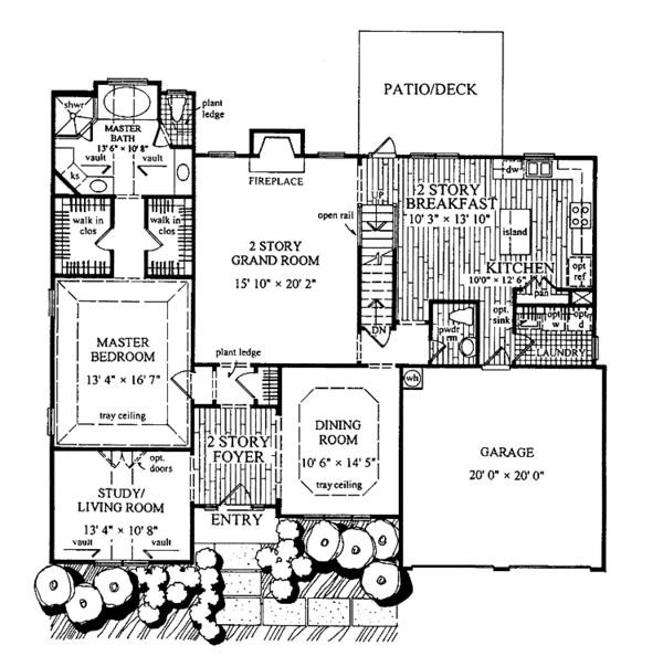 House Plan Design - Traditional Floor Plan - Main Floor Plan #54-251