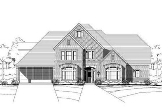 Exterior - Front Elevation for Traditional House Plan #411-139 - 5 bed, 3.5 bath