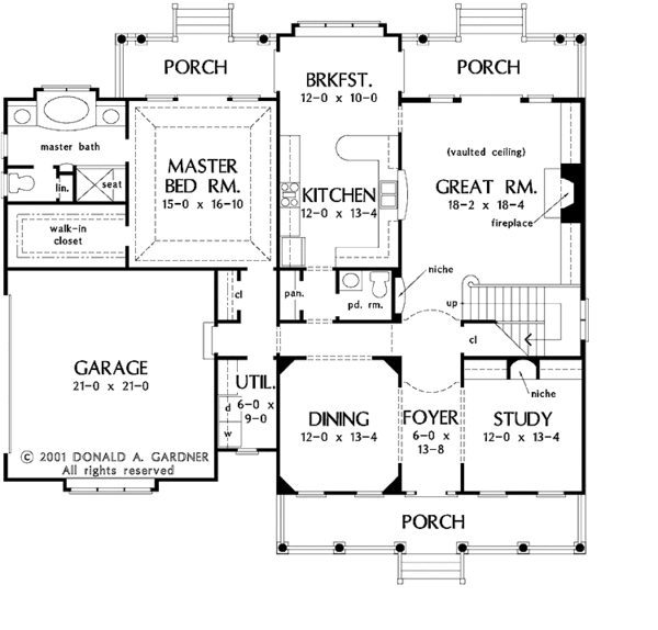 Country Floor Plan - Main Floor Plan #929-599