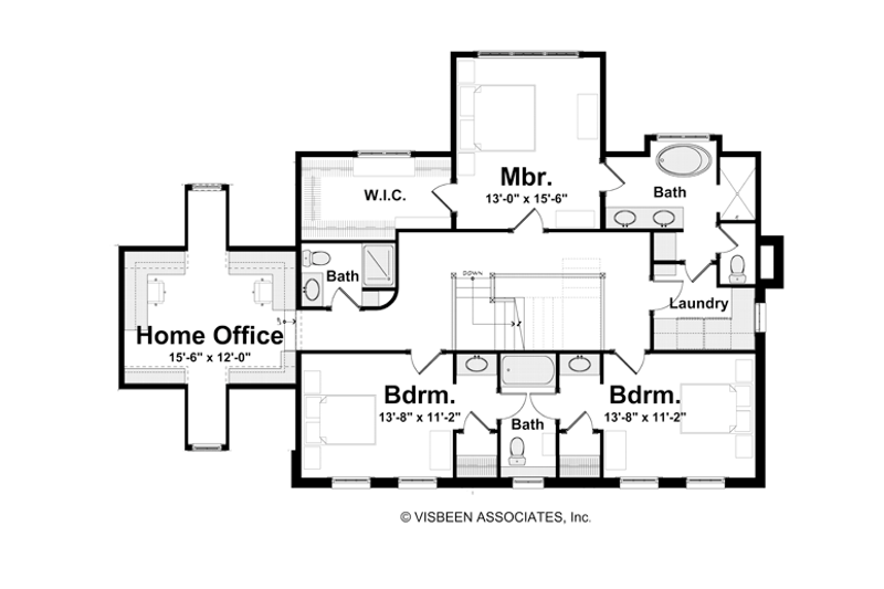 Home Plan - Floor Plan - Upper Floor for Classical House Plan #928-240 - 3 bed, 3.5 bath