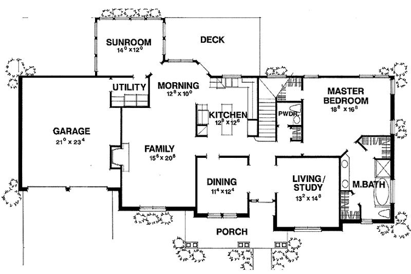 Home Plan - Floor Plan - Main Floor for Country House Plan #472-191 - 4 bed, 2.5 bath