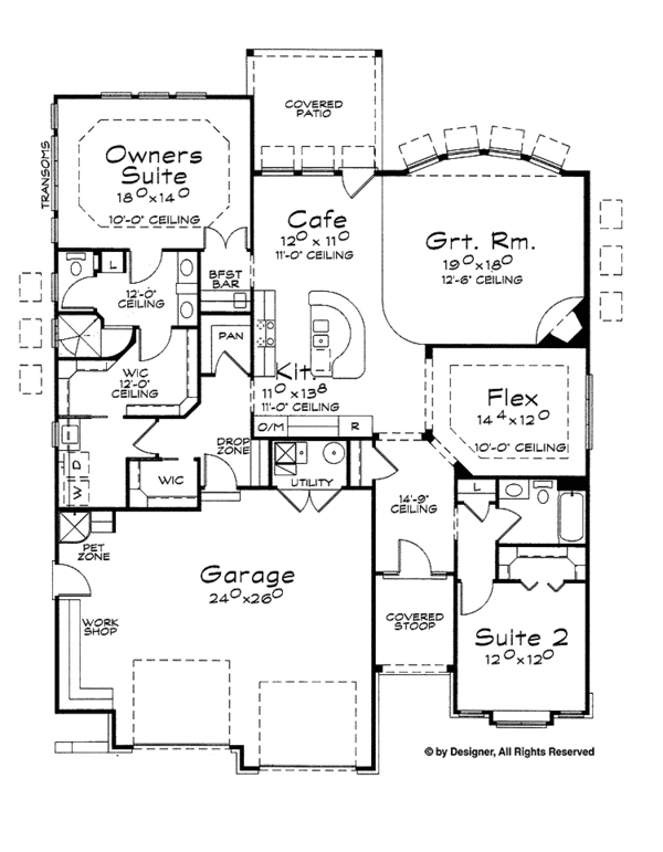 Dream House Plan - Country Floor Plan - Main Floor Plan #20-2242