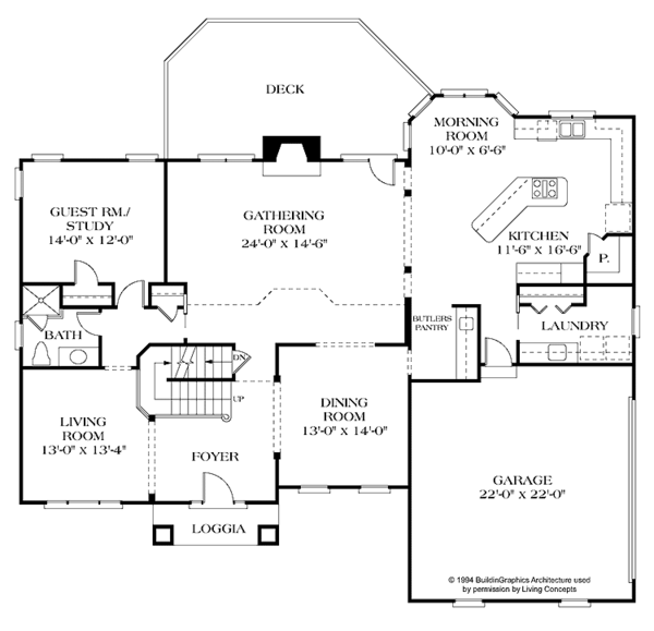 Architectural House Design - Traditional Floor Plan - Main Floor Plan #453-415