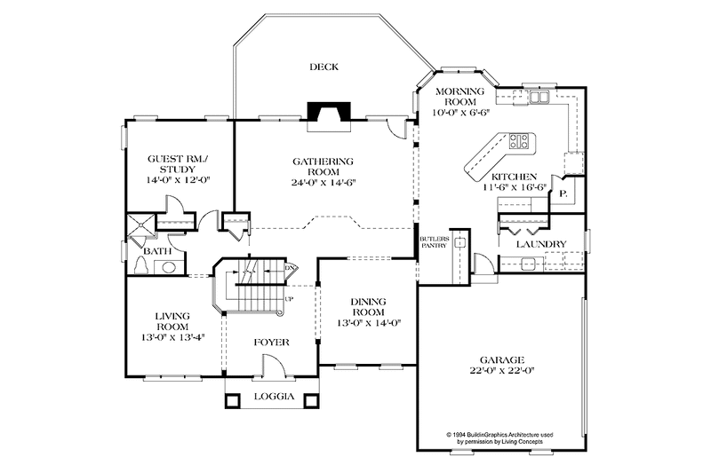 Home Plan - Floor Plan - Main Floor for Traditional House Plan #453-415 - 4 bed, 4.5 bath