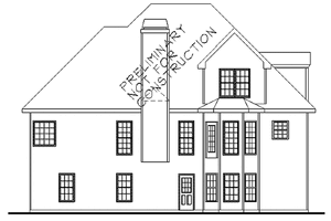 Exterior - Rear Elevation for Colonial House Plan #927-205 - 3 bed, 2.5 bath