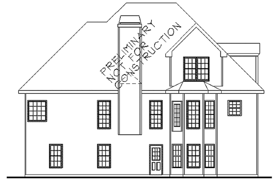 Exterior - Rear Elevation for Colonial House Plan #927-205 - 3 bed, 2.5 bath