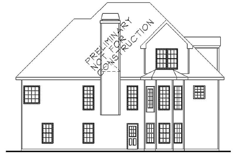 Home Plan - Exterior - Rear Elevation for Colonial House Plan #927-205 - 3 bed, 2.5 bath