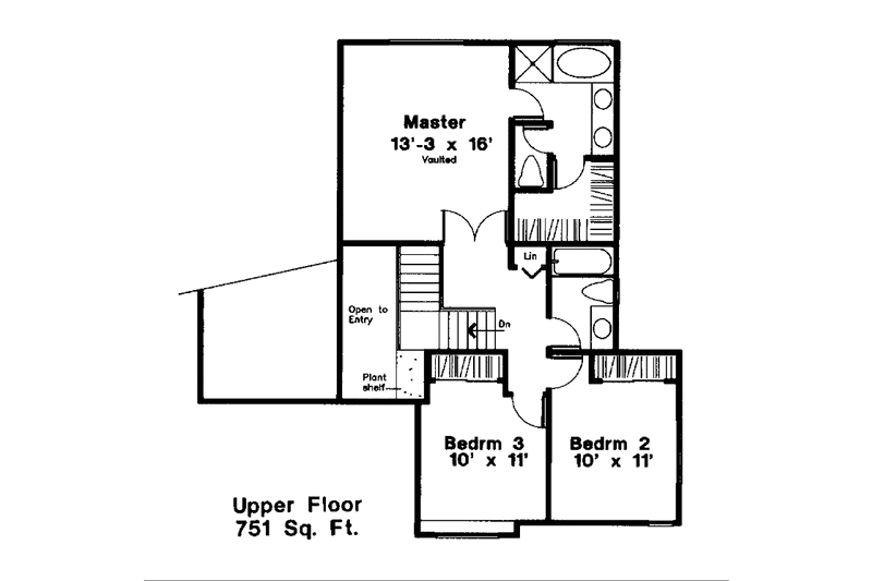 Dream House Plan - Floor Plan - Upper Floor for Traditional House Plan #300-117 - 3 bed, 2.5 bath