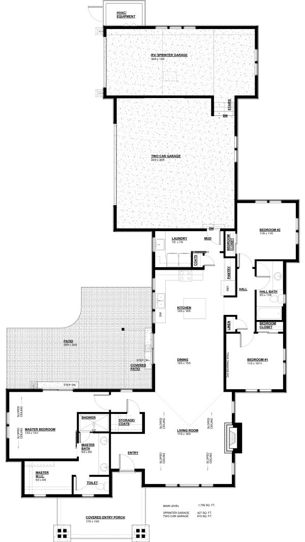 House Blueprint - Craftsman Floor Plan - Main Floor Plan #895-122