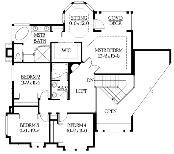 Dream House Plan - Craftsman Floor Plan - Upper Floor Plan #132-233
