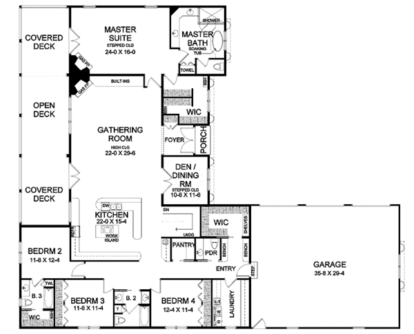 Home Plan - Ranch Floor Plan - Main Floor Plan #328-319