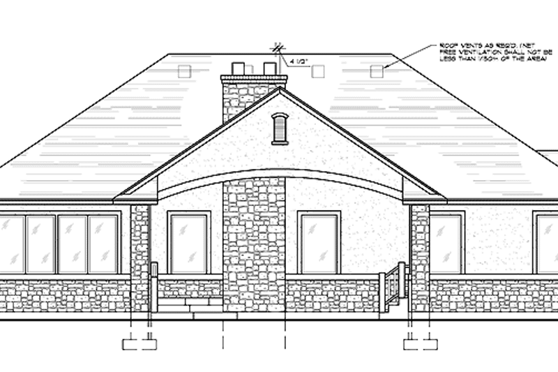 Home Plan - Exterior - Rear Elevation for Traditional House Plan #945-7 - 3 bed, 2.5 bath
