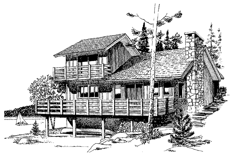 Home Plan - Exterior - Rear Elevation for Contemporary House Plan #320-792 - 3 bed, 2 bath