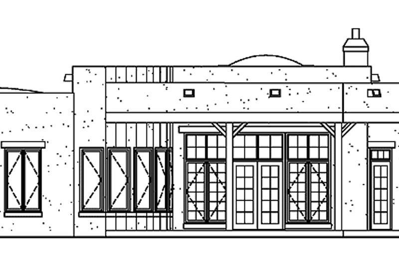 House Plan Design - Exterior - Rear Elevation 1 for Adobe / Southwestern House Plan #929-684 - 3 bed, 2 bath