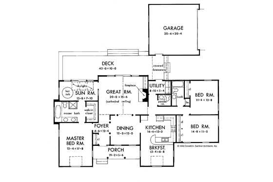 Floor Plan - Main Floor for European House Plan #929-108 - 3 bed, 2.5 bath