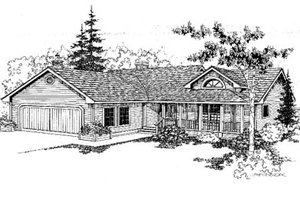 Ranch Exterior - Front Elevation Plan #60-151