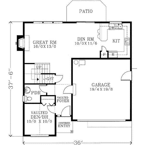 Traditional Floor Plan - Main Floor Plan #53-415