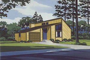 House Plan Design - Exterior - Front Elevation for Contemporary House Plan #320-818 - 1 bed, 1 bath