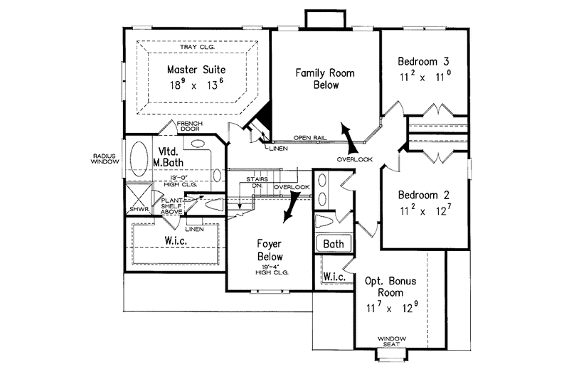 House Blueprint - Floor Plan - Upper Floor for Country House Plan #927-784 - 4 bed, 3 bath