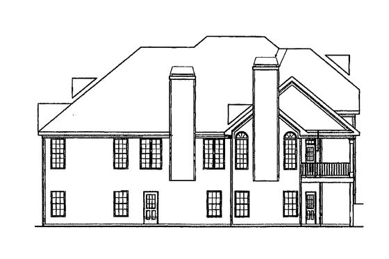 Exterior - Rear Elevation 5 for Colonial House Plan #927-587 - 4 bed, 4 bath